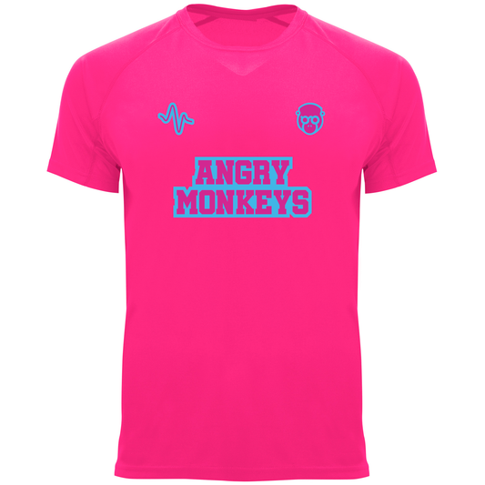 Camiseta Técnica Básica Angry Monkeys Rosa Fluor