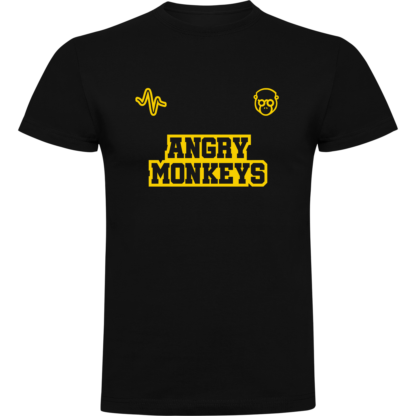 Angry Monkeys Black Cotton T-Shirt