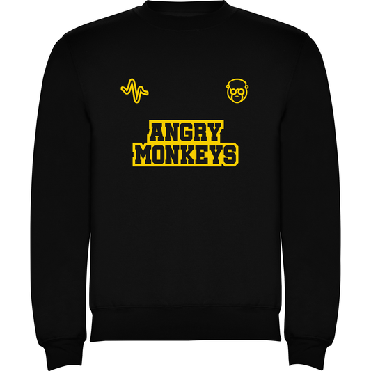 Angry Monkeys Black Cotton Sweatshirt