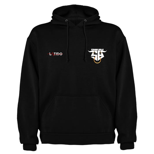 StrongBulls black cotton hooded sweatshirt